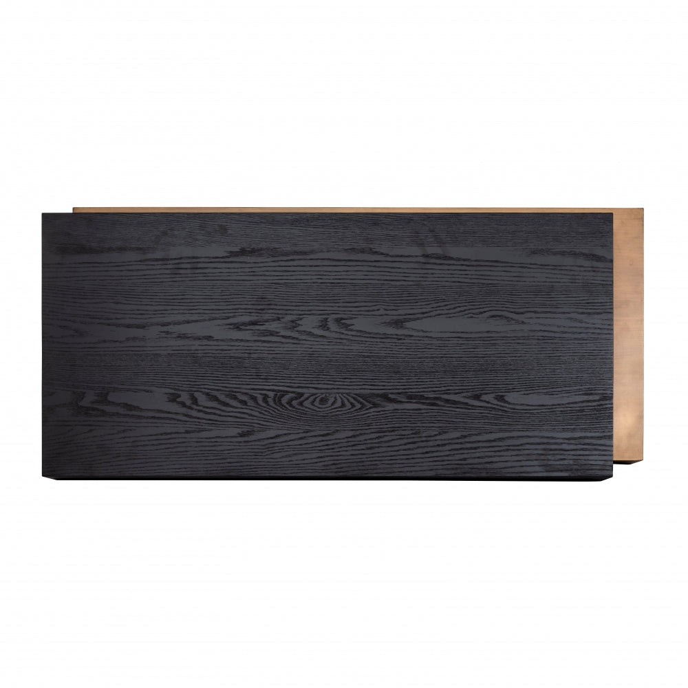 Masuta de cafea Dreptunghiulara din Lemn de stejar Negru/Maro L140xH35cm Cambon Richmond Interiors