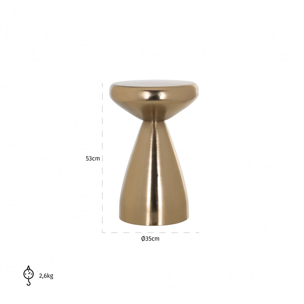 Masuta de colt Rotunda din Metal Auriu D35xH53cm Arlo Richmond Interiors