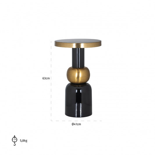 Masuta de colt Rotunda din Metal Negru/Auriu D41xH63cm Mose Richmond Interiors