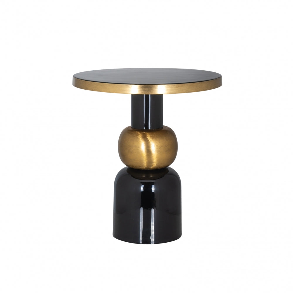 Masuta de colt Rotunda din Metal Negru/Auriu D51xH54cm Mose Richmond Interiors