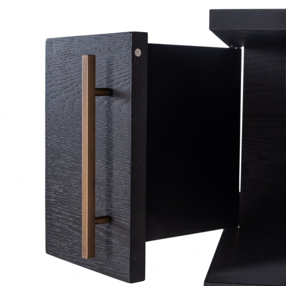 Biblioteca din Metal si Furnir de stejar Bronz/Negru L116xH200cm Cambon Richmond Interiors