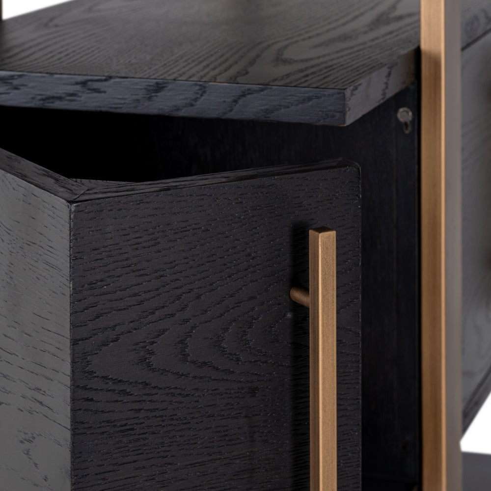 Biblioteca din Metal si Furnir de stejar Bronz/Negru L116xH200cm Cambon Richmond Interiors