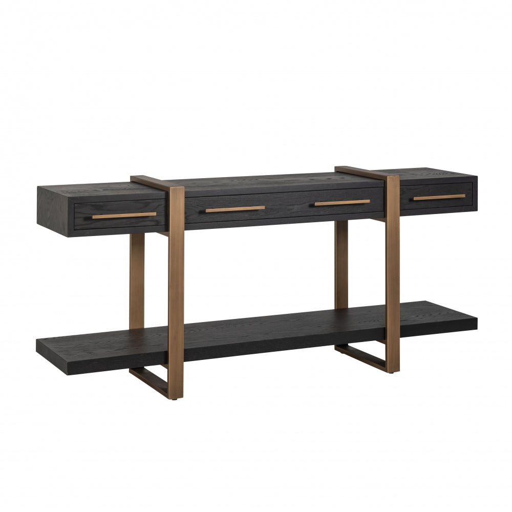 Comoda din Metal si Furnir de stejar Bronz/Negru L180xH80cm Cambon Richmond Interiors