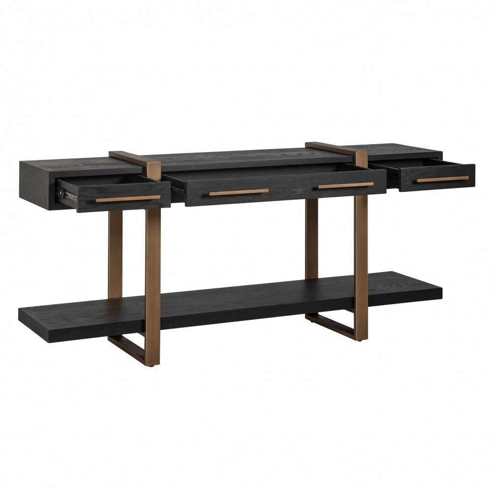 Comoda din Metal si Furnir de stejar Bronz/Negru L180xH80cm Cambon Richmond Interiors