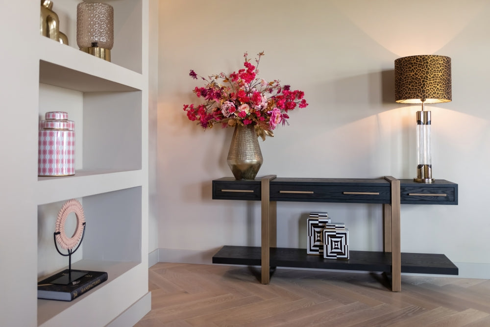 Comoda din Metal si Furnir de stejar Bronz/Negru L180xH80cm Cambon Richmond Interiors