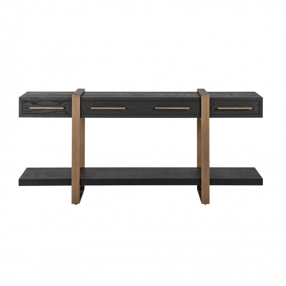 Comoda din Metal si Furnir de stejar Bronz/Negru L180xH80cm Cambon Richmond Interiors