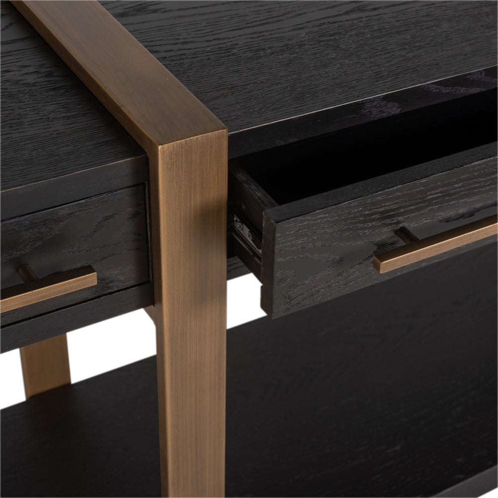 Comoda din Metal si Furnir de stejar Bronz/Negru L180xH80cm Cambon Richmond Interiors