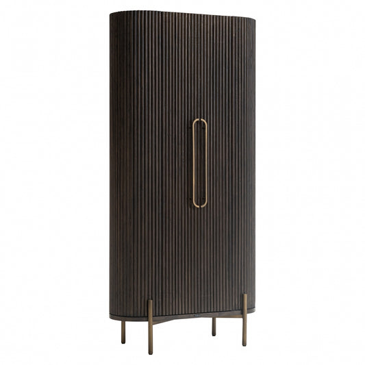 Dulap din Metal si Lemn de stejar Bronz/Maro L90xH190cm Luxor Richmond Interiors