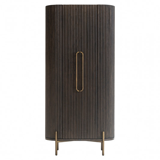 Dulap din Metal si Lemn de stejar Bronz/Maro L90xH190cm Luxor Richmond Interiors