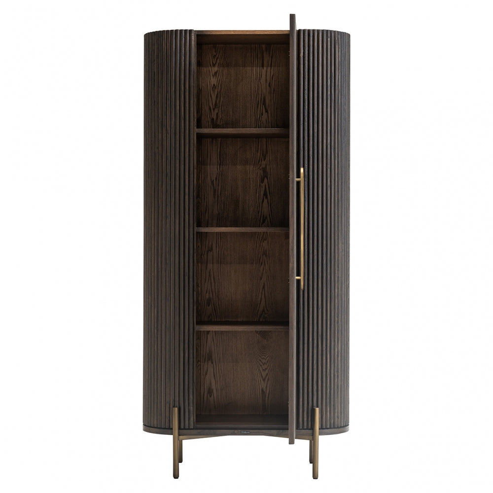 Dulap din Metal si Lemn de stejar Bronz/Maro L90xH190cm Luxor Richmond Interiors