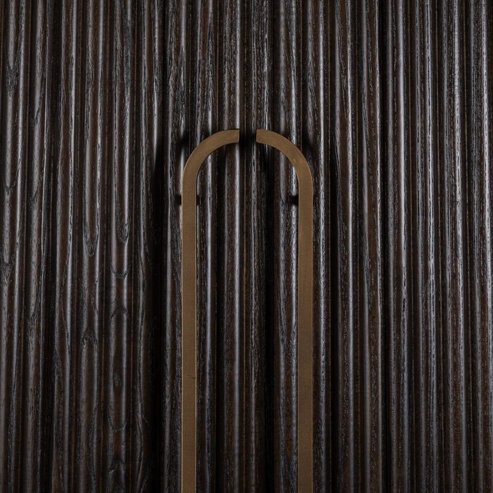Dulap din Metal si Lemn de stejar Bronz/Maro L90xH190cm Luxor Richmond Interiors