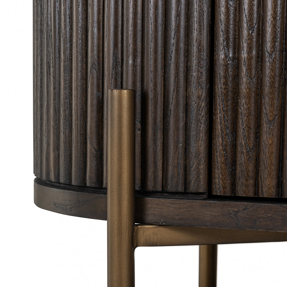 Dulap din Metal si Lemn de stejar Bronz/Maro L90xH190cm Luxor Richmond Interiors