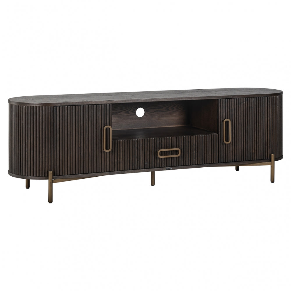 Comoda TV din Metal si Lemn de stejar Bronz/Maro L182xH56cm Luxor Richmond Interiors