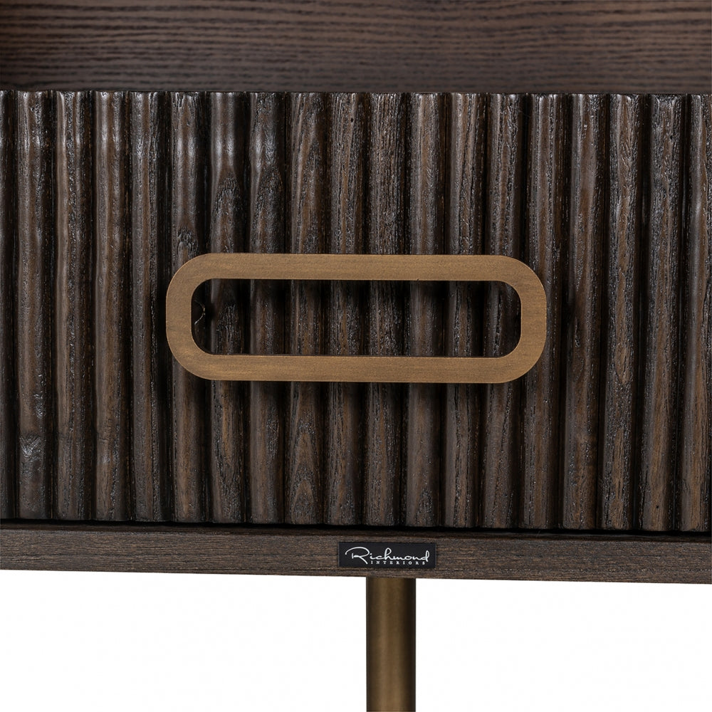 Comoda TV din Metal si Lemn de stejar Bronz/Maro L182xH56cm Luxor Richmond Interiors