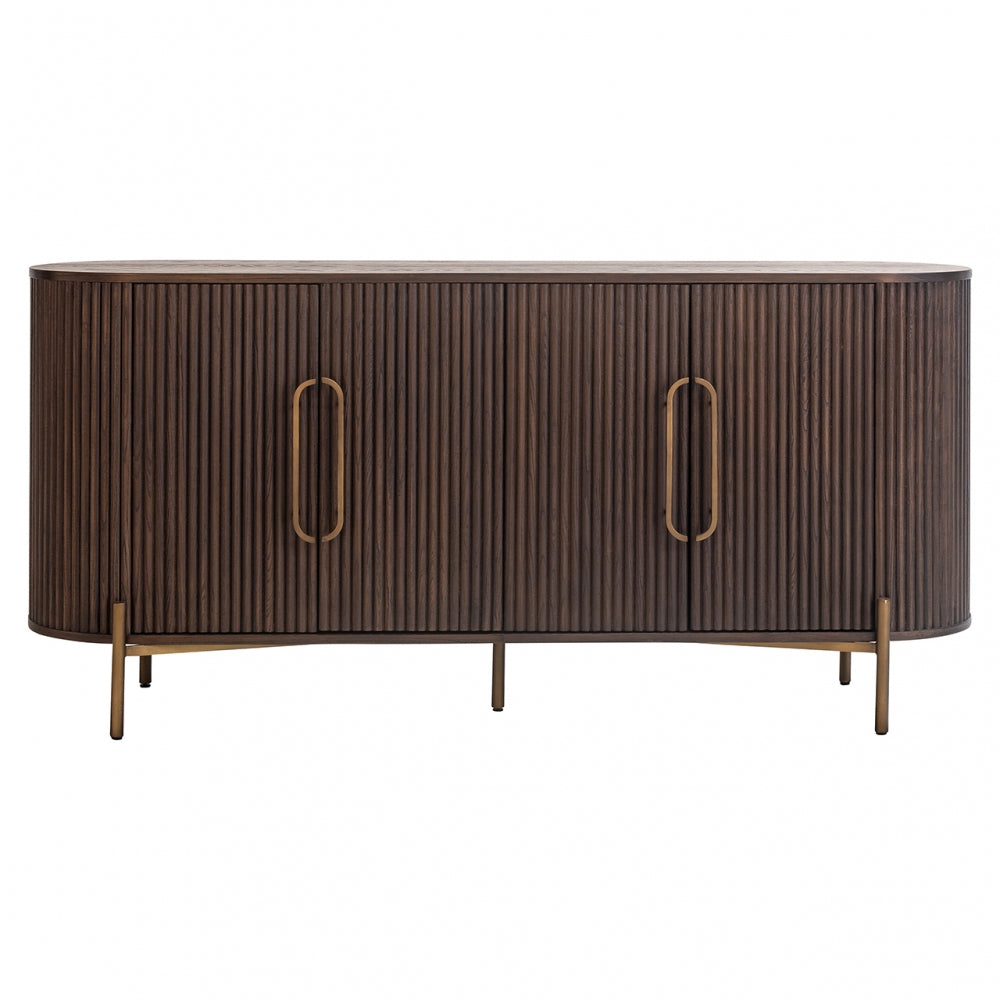 Comoda din Metal si Lemn de stejar Bronz/Maro L180xH85cm Luxor Richmond Interiors