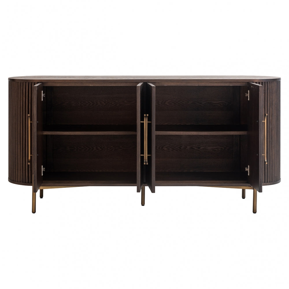 Comoda din Metal si Lemn de stejar Bronz/Maro L180xH85cm Luxor Richmond Interiors