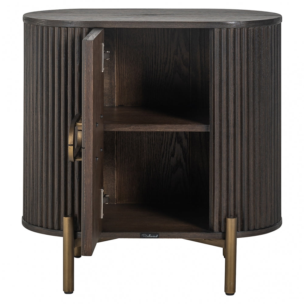 Noptiera din Metal si Lemn de stejar Bronz/Maro L60xH60cm Luxor Richmond Interiors