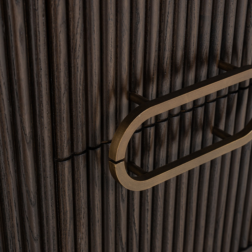Noptiera din Metal si Lemn de stejar Bronz/Maro L60xH60cm Luxor Richmond Interiors