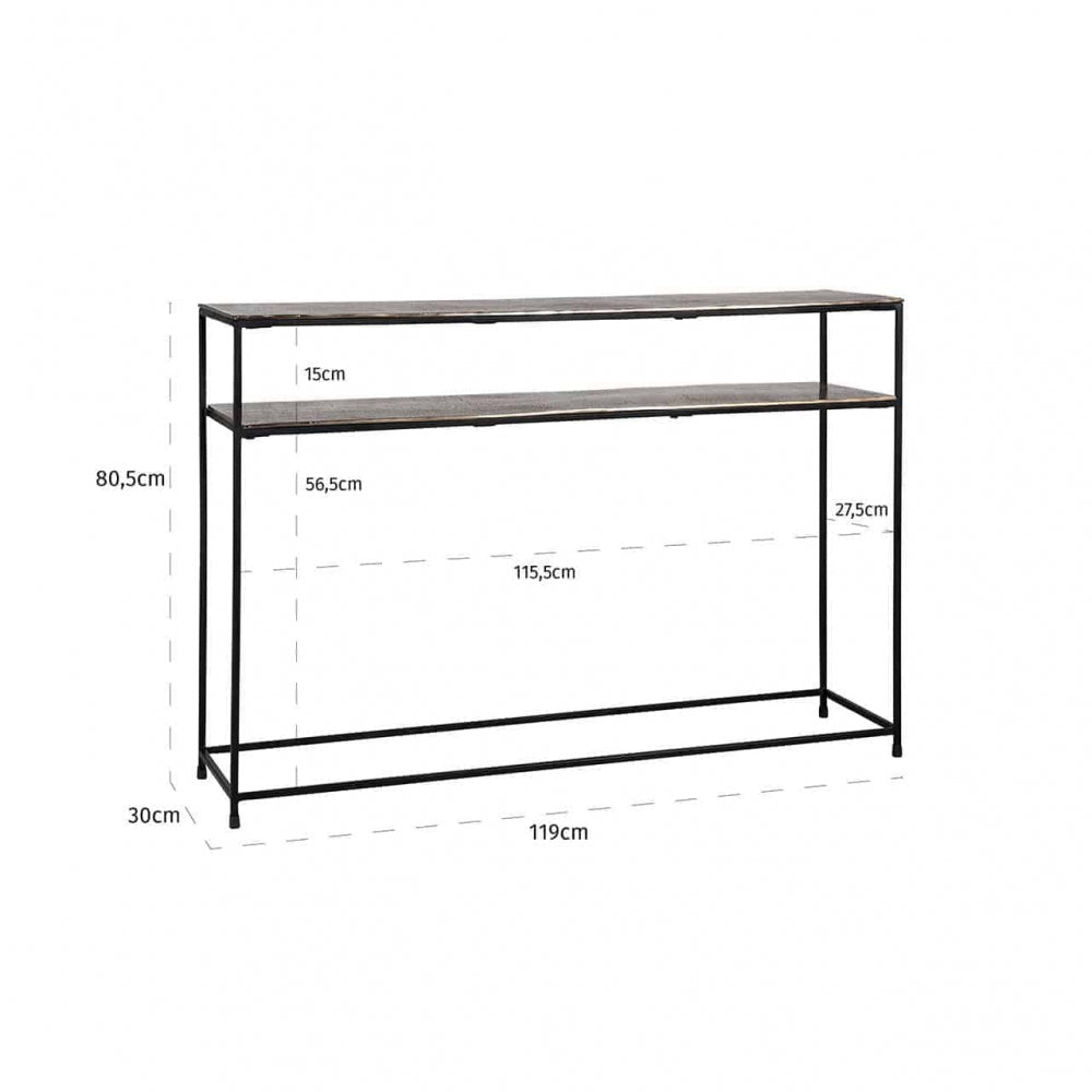 Consola din Metal Negru/Argintiu L119xH81cm Chandon Richmond Interiors
