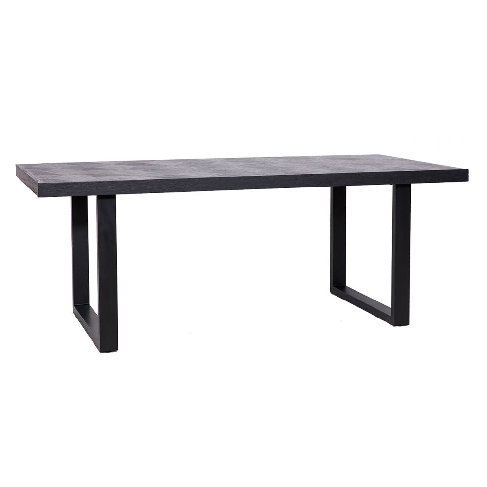 Masa Dreptunghiulara din Metal si Furnir de stejar Negru L200xH76cm Blax Richmond Interiors