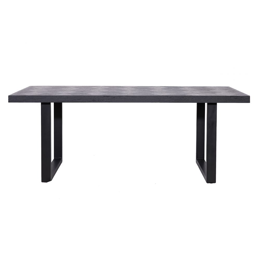 Masa Dreptunghiulara din Metal si Furnir de stejar Negru L200xH76cm Blax Richmond Interiors