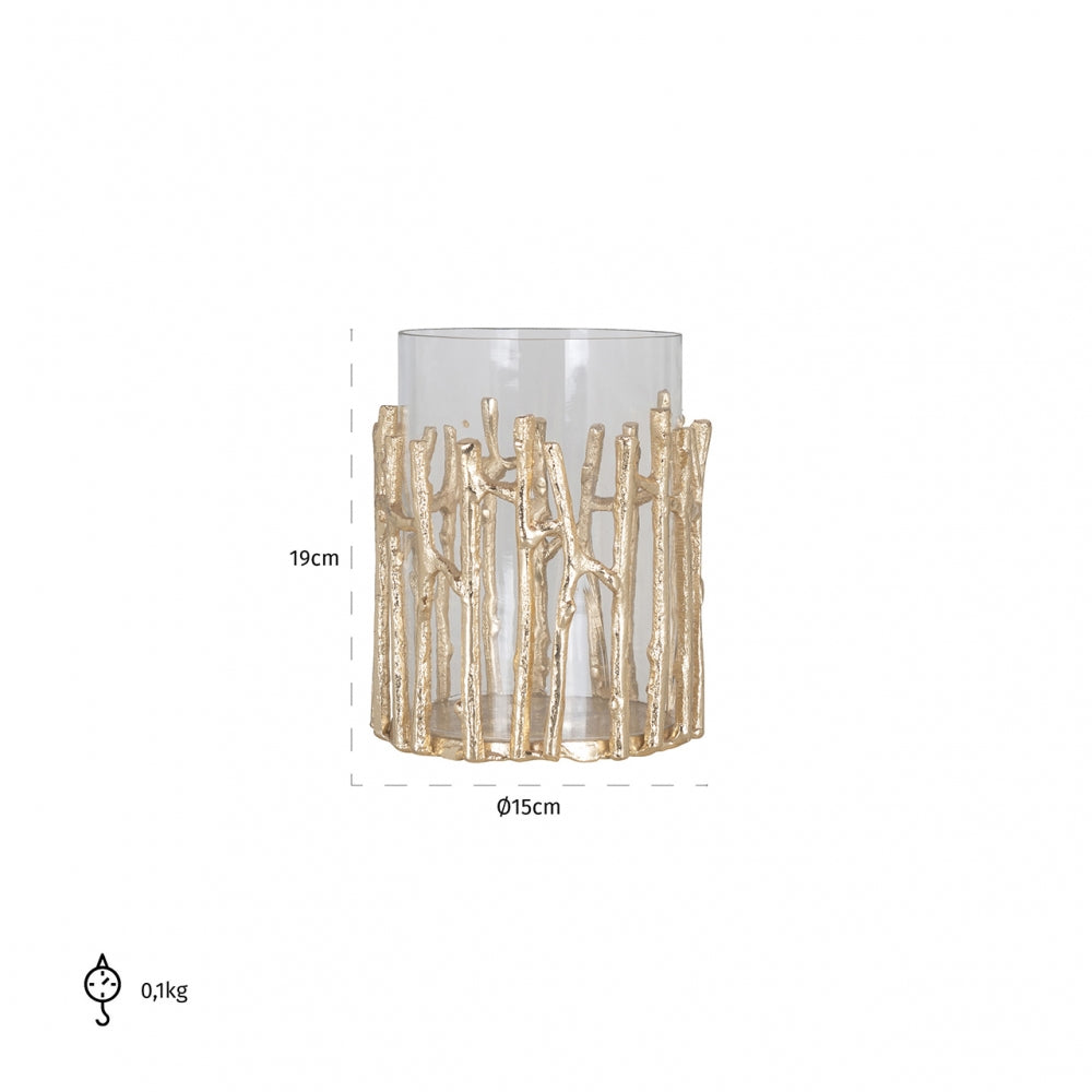 Suport lumanare din Aluminiu Auriu D15xH19cm Loretta Richmond Interiors