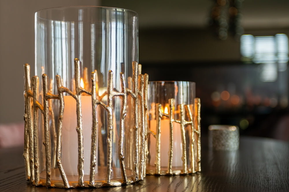 Suport lumanare din Aluminiu Auriu D15xH19cm Loretta Richmond Interiors