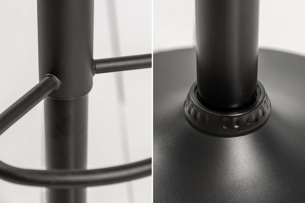Scaun de bar cu inaltime reglabila tapitat cu Catifea Galben cu picioare din Metal Negru H88-109xL42xA49cm Portland