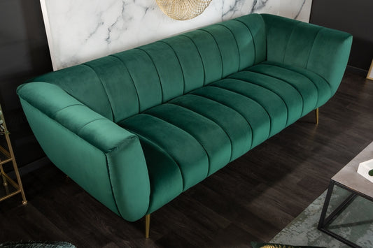 Canapea fixa tapitata cu Catifea Verde L225cm Noblesse