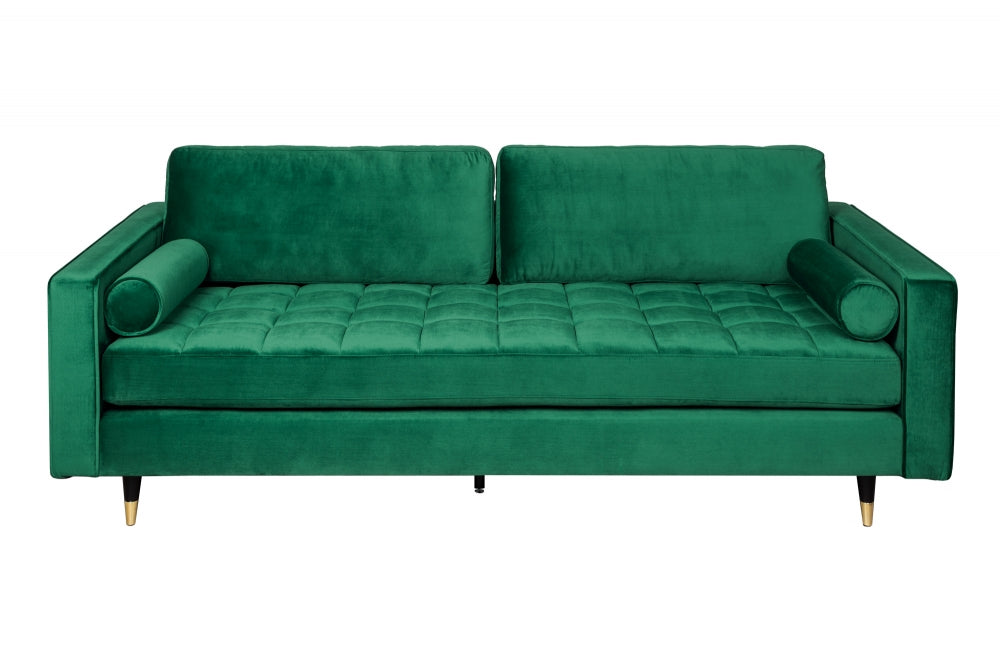 Canapea fixa tapitata cu Catifea Verde L220cm Cozy