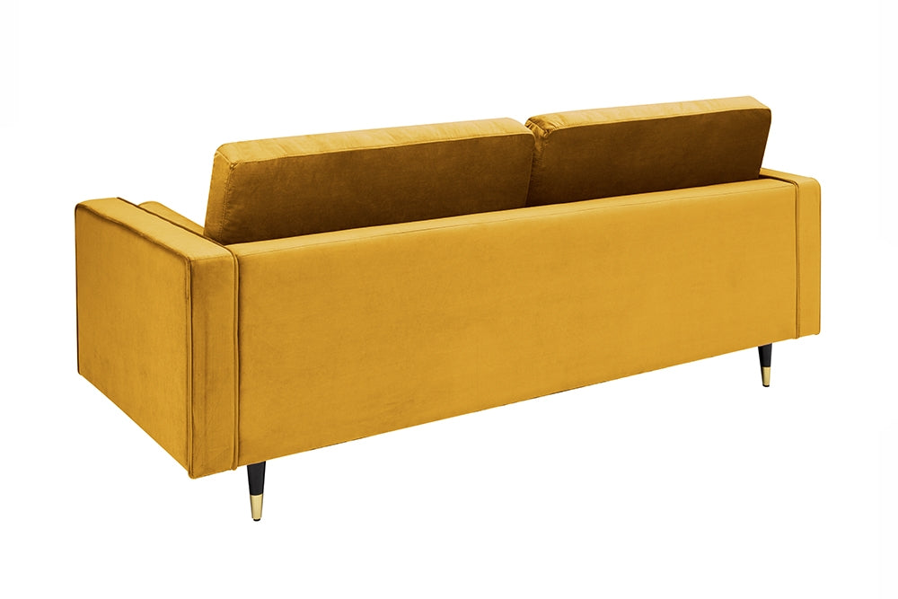 Canapea fixa tapitata cu Catifea Galben L220cm Cozy