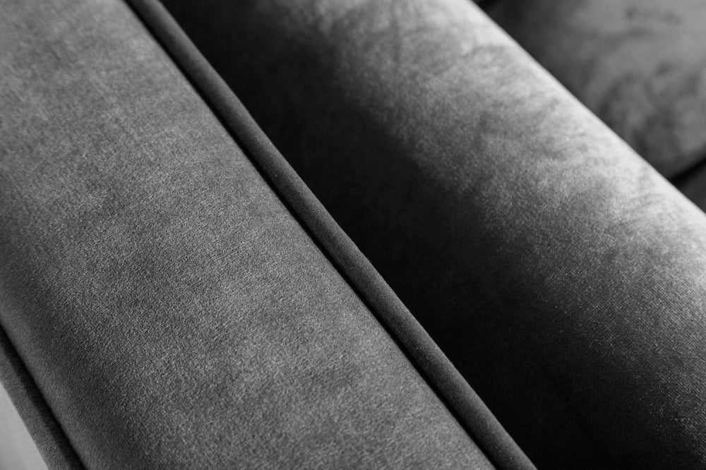 Canapea fixa tapitata cu Catifea Gri L220cm Cozy