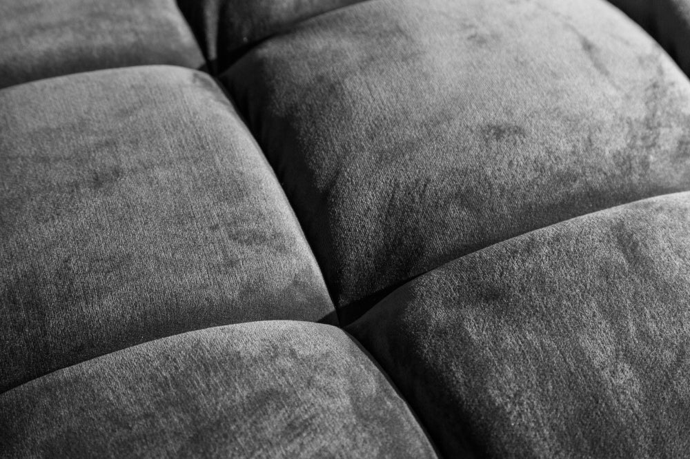 Canapea fixa tapitata cu Catifea Gri L220cm Cozy