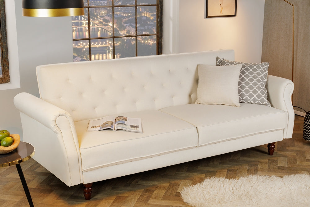 Canapea extensibila din Stofa Crem L220cm Maison Belle Affaire