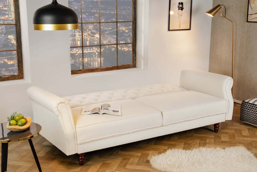 Canapea extensibila din Stofa Crem L220cm Maison Belle Affaire