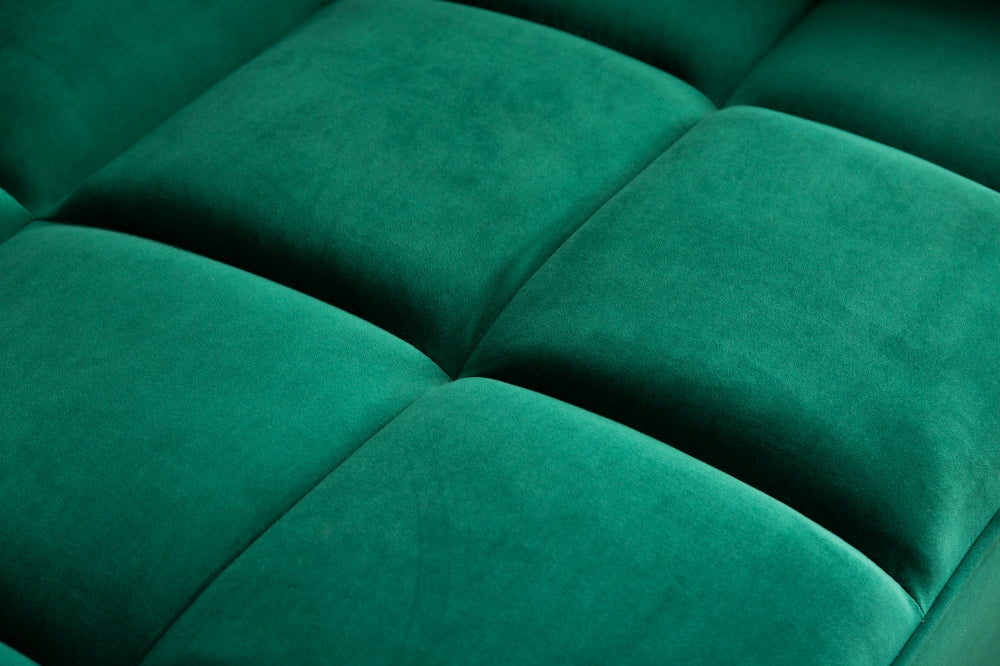 Canapea extensibila din Catifea Verde cu picioare aurii L213cm Boutique