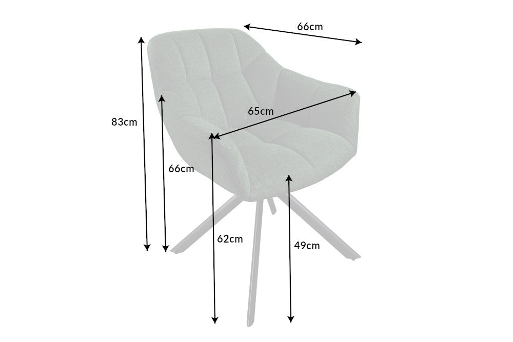 Scaun rotativ tapitat cu Stofa Verde cu picioare din Metal Negru H83xL65xA66cm Papillon