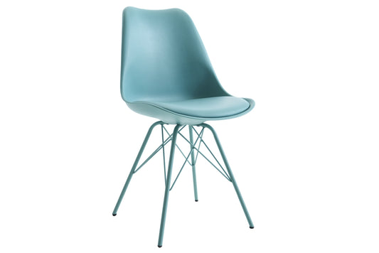 Set 4 scaune din Plastic Turcoaz cu picioare din Metal Turcoaz H85xL49xA54cm Scandinavia