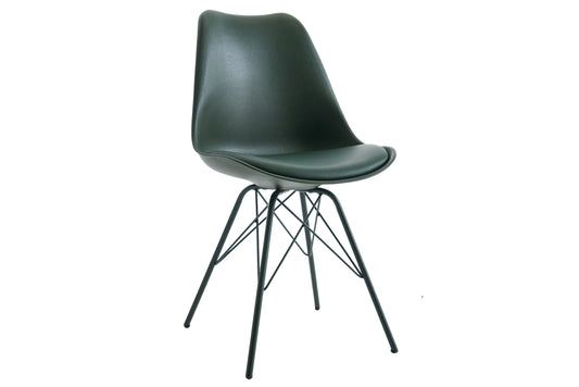 Set 4 scaune din Plastic Verde cu picioare din Metal Verde H85xL49xA54cm Scandinavia