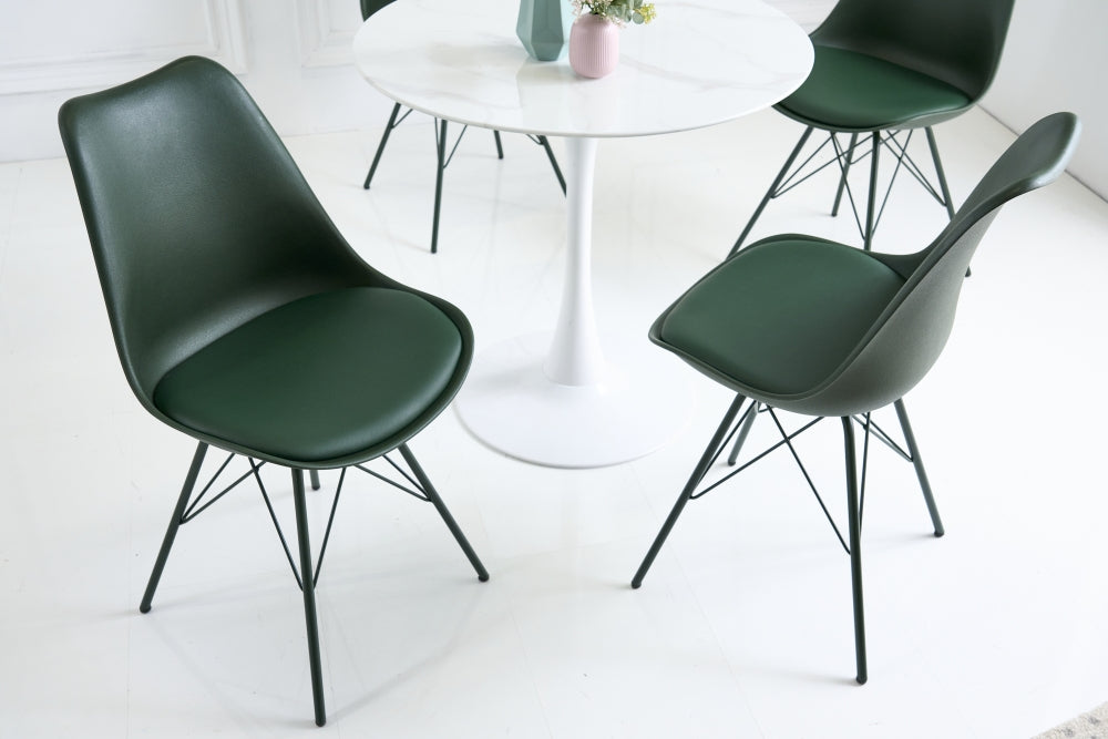 Set 4 scaune din Plastic Verde cu picioare din Metal Verde H85xL49xA54cm Scandinavia