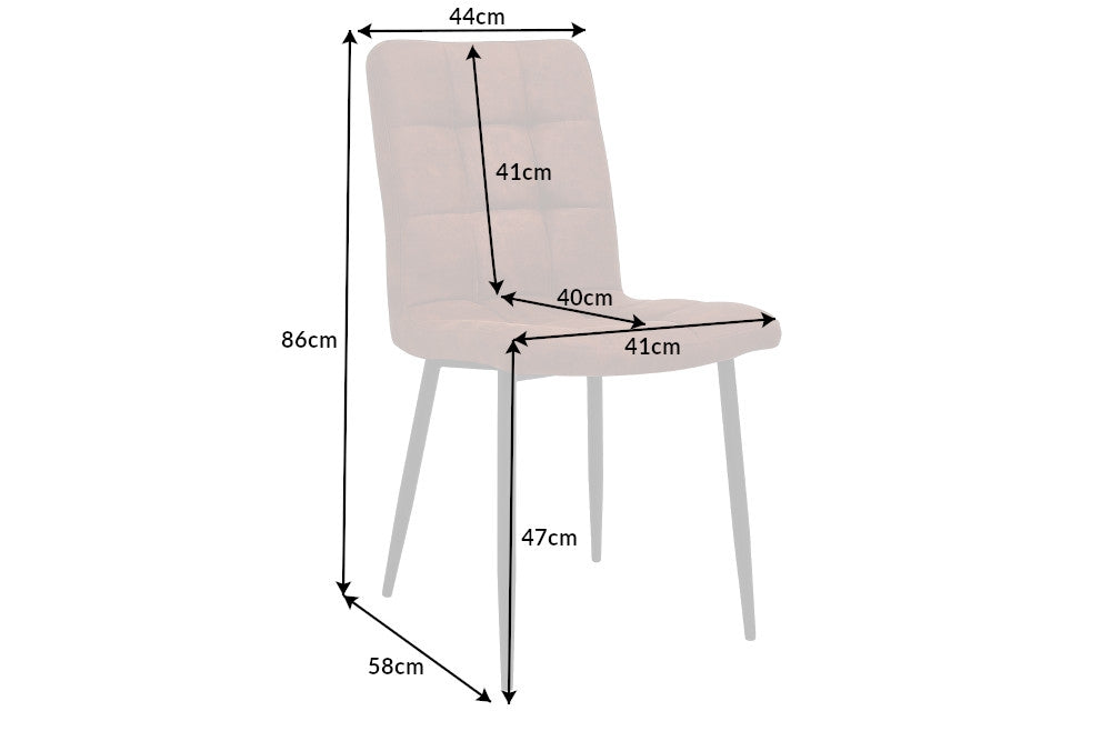 Set 2 scaune tapitat cu Microfibra Maro cu picioare din Metal Negru H86xL44xA58cm Modena