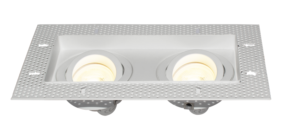 Spot dublu incastrat din Aluminiu Alb GU10 50W L23xH4cm Atom