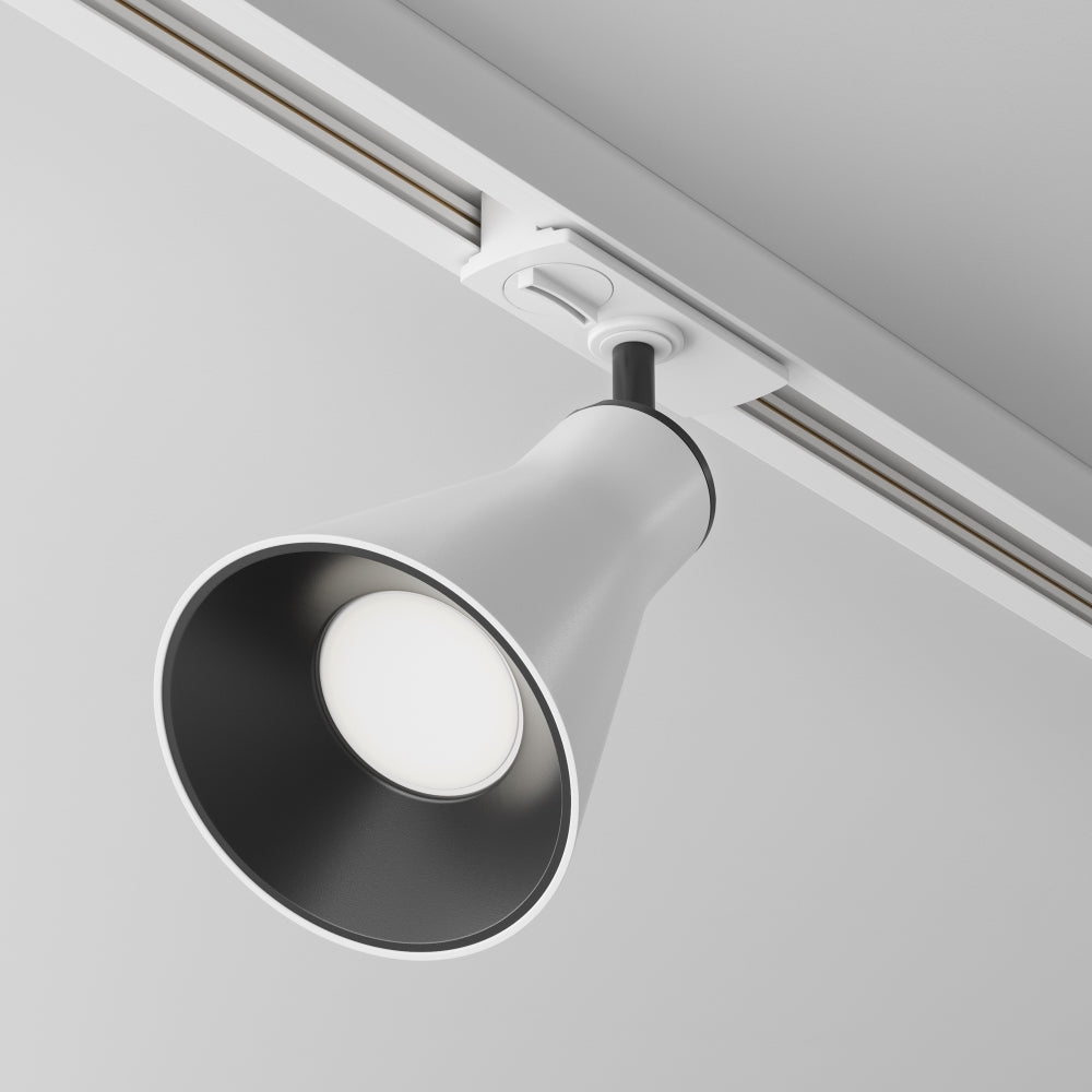 Spot pentru sina monofazata Unity din Aluminiu Alb GU10 10W L11xH14cm Virar
