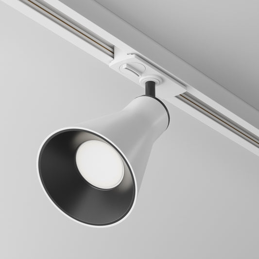 Spot pentru sina monofazata Unity din Aluminiu Alb GU10 10W L11xH14cm Virar
