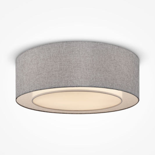 Plafoniera din Metal si Textil Argintiu/Gri cu 3 becuri E27 60W D52xH18cm Bergamo