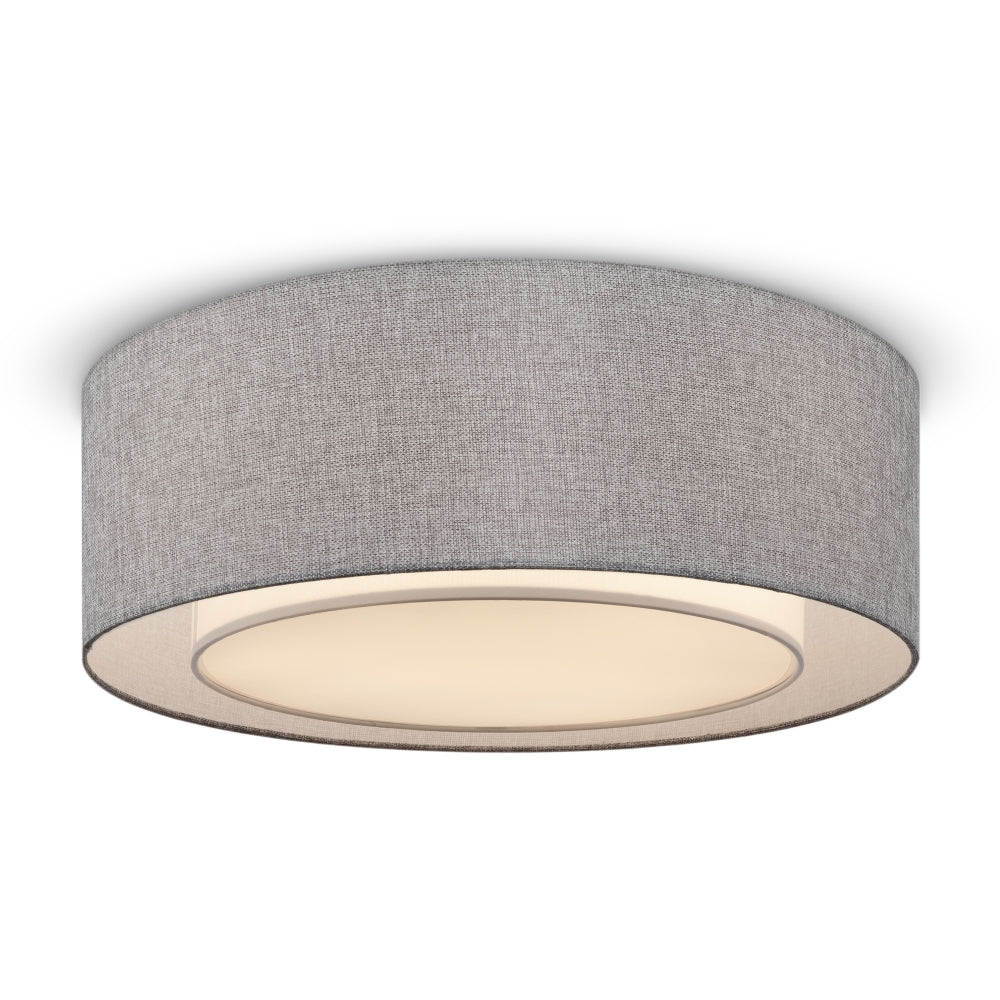 Plafoniera din Metal si Textil Argintiu/Gri cu 3 becuri E27 60W D52xH18cm Bergamo