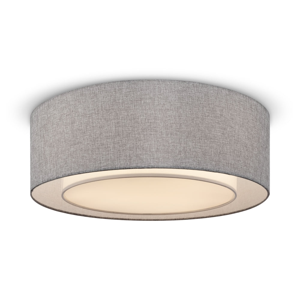 Plafoniera din Metal si Textil Argintiu/Gri cu 3 becuri E27 60W D52xH18cm Bergamo