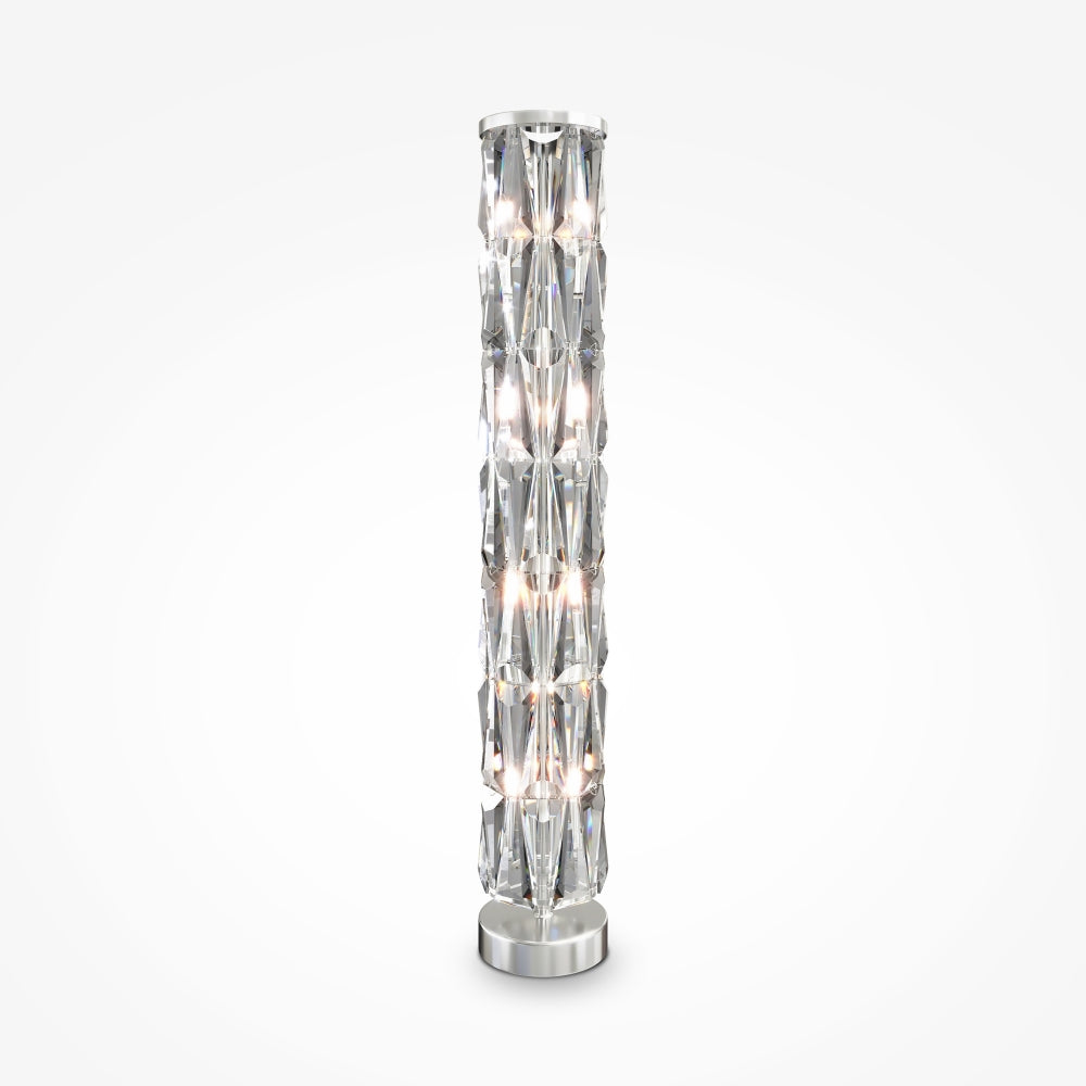 Lampa de podea din Otel inoxidabil si Sticla Argintiu/Transparent cu 8 becuri E14 60W D20xH127cm Puntes
