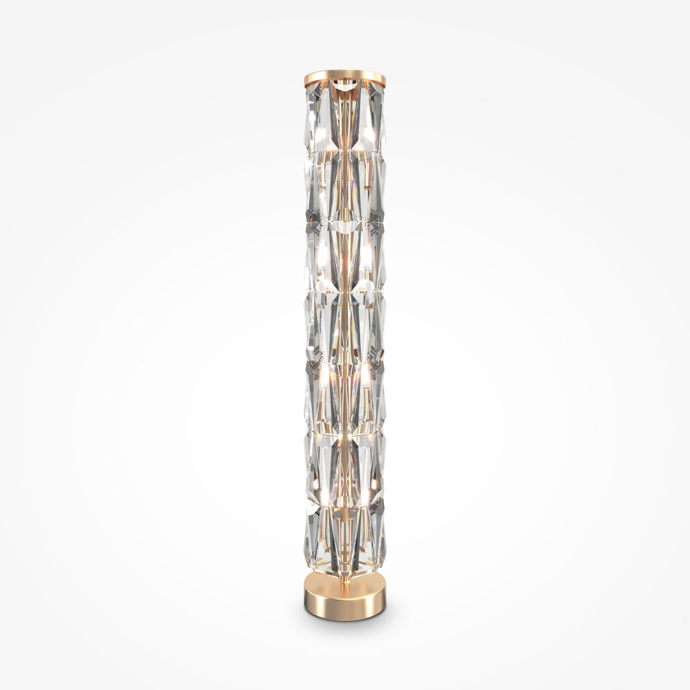 Lampa de podea din Otel inoxidabil si Sticla Auriu/Transparent cu 8 becuri E14 60W D20xH127cm Puntes