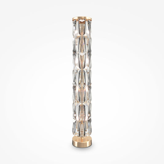 Lampa de podea din Otel inoxidabil si Sticla Auriu/Transparent cu 8 becuri E14 60W D20xH127cm Puntes